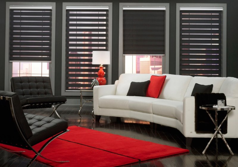 الستائر السوداء Day Night في أوضاع مختلفة من التشغيل