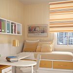 ستارة مخططة نوع لفة على نافذة الحضانة