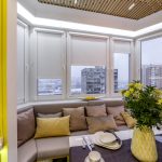 تصميم المطبخ بعد الدمج مع الشرفة