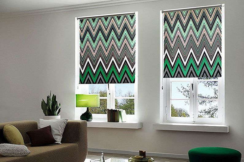 ستائر ملفوفة بأشكال هندسية