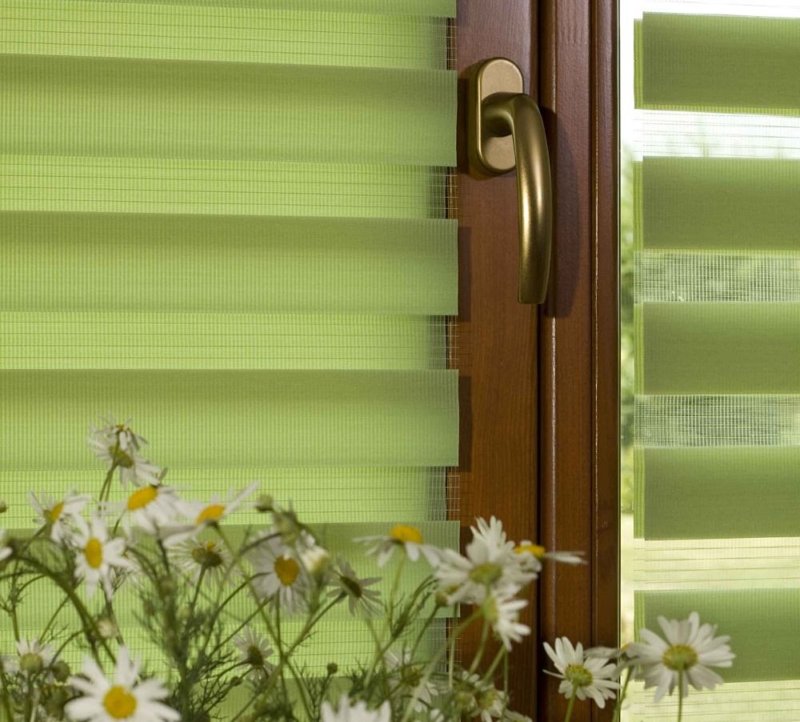 ستائر رول زيبرا بخطوط خضراء فاتحة