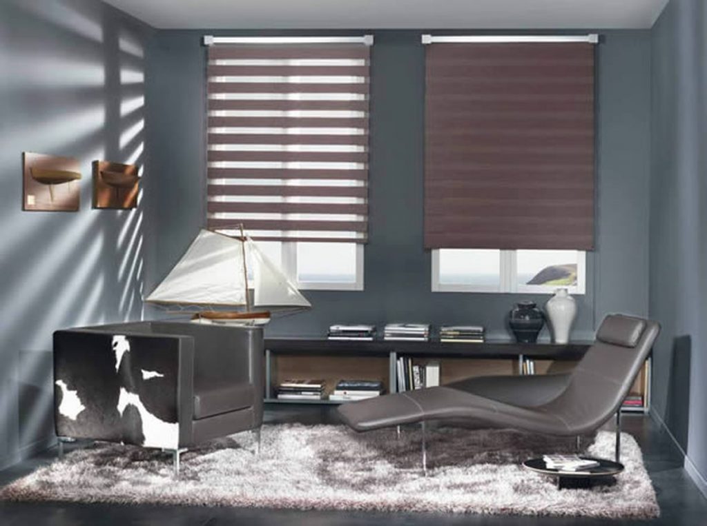 تصميم دراسة مع الستائر الدوارة