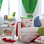 الستائر الخضراء النضرة - لهجة مشرقة في الداخل