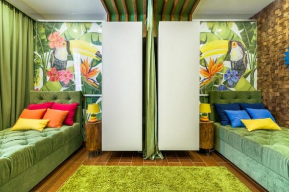 اللون الأخضر للداخلية للحضانة