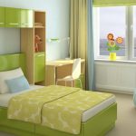 تصميم الحضانة مع الستائر مجتمعة