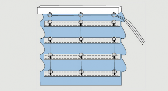 تمر على الحبال من خلال جانب واحد
