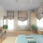 الستائر الرومانية الجميلة لغرفة فسيحة