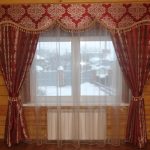 أحمر لامبريكين مع نمط منقوش وهامش