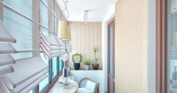 ستائر رومانية على الشرفة