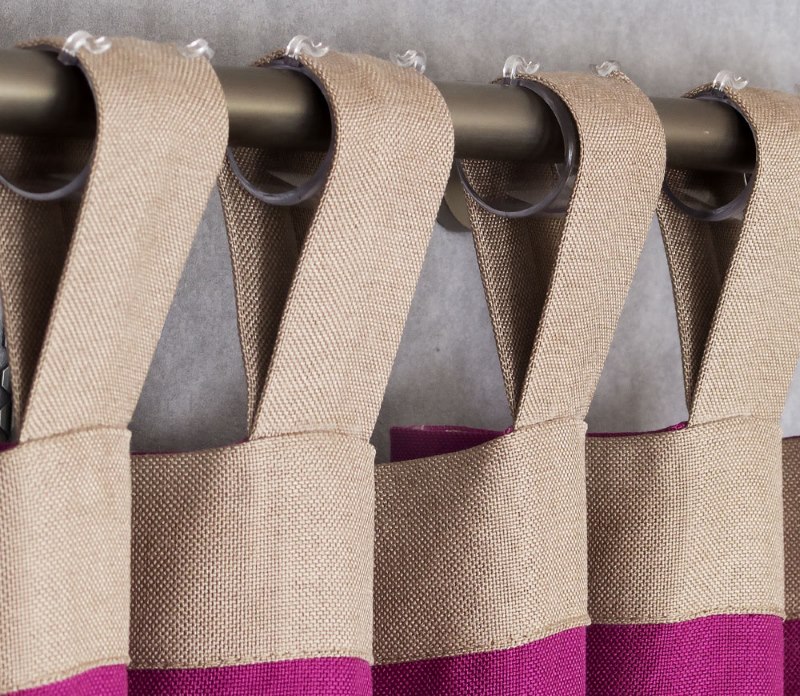 إبزيم الستائر بحلقات من القماش