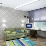 البديل من الستائر الرومانية الكلاسيكية على الجدار كله