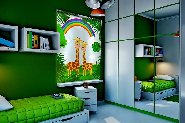 الزرافات على مصراع الأسطوانة في الحضانة